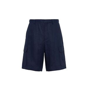 Prada Blue Linen Bermuda Men's Shorts